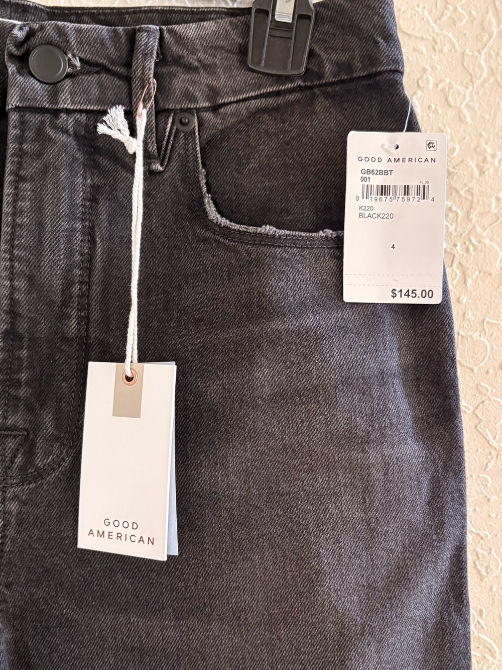 Good American Charcoal Gray 'Good Boy' Curvy Jeans